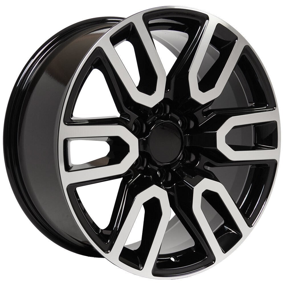 20" Machine & Black AT4 Wheels All Terrain Tires 2000-26 GMC Sierra Yukon Denali2