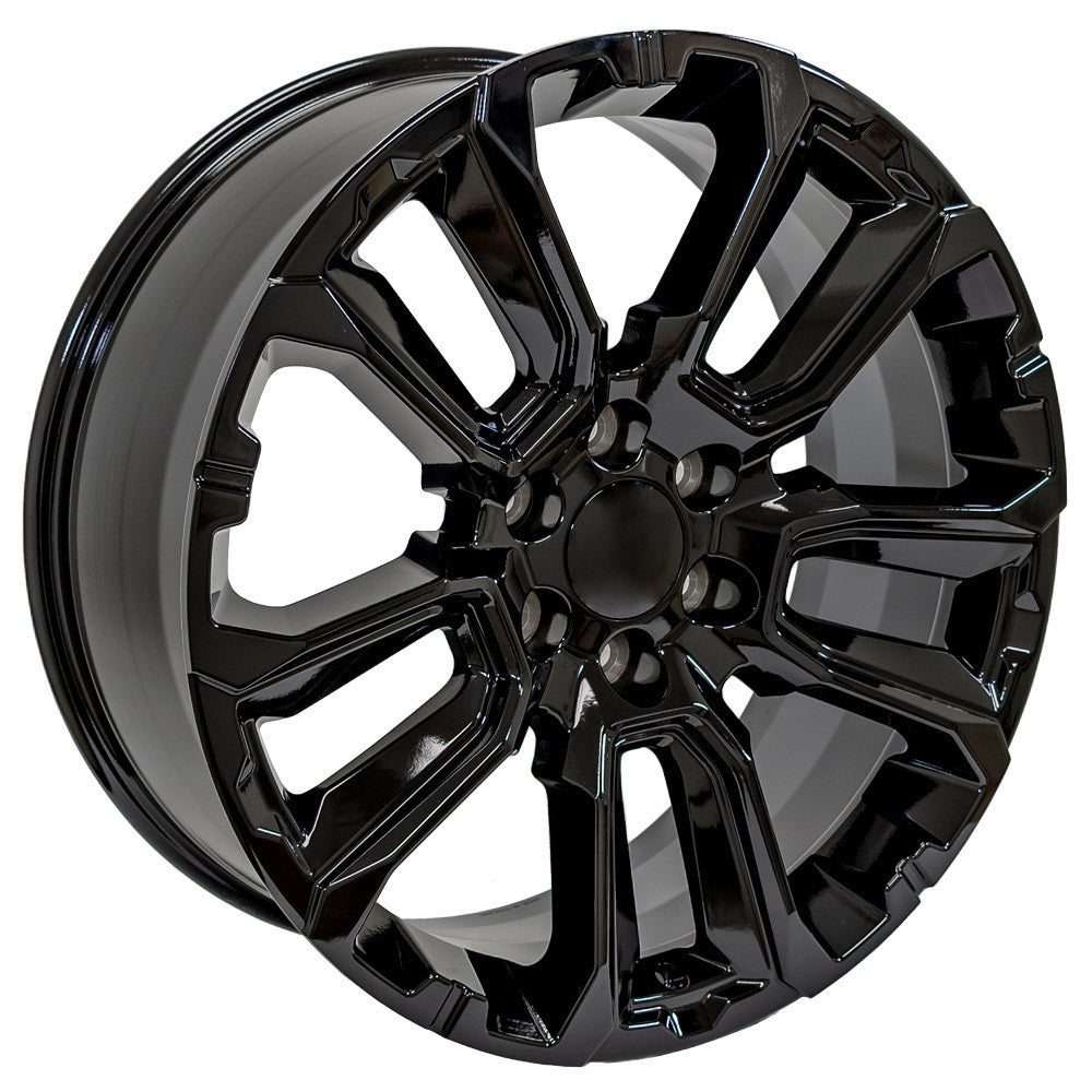 22" Gloss Black Wheels 33X12.50R22 Blackhawk R/T Tires GMC Sierra Yukon Denali4