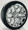 Chrome Snowflake 24" Wheels Tires TPMS Chevy Silverado Tahoe GMC Sierra Yukon0