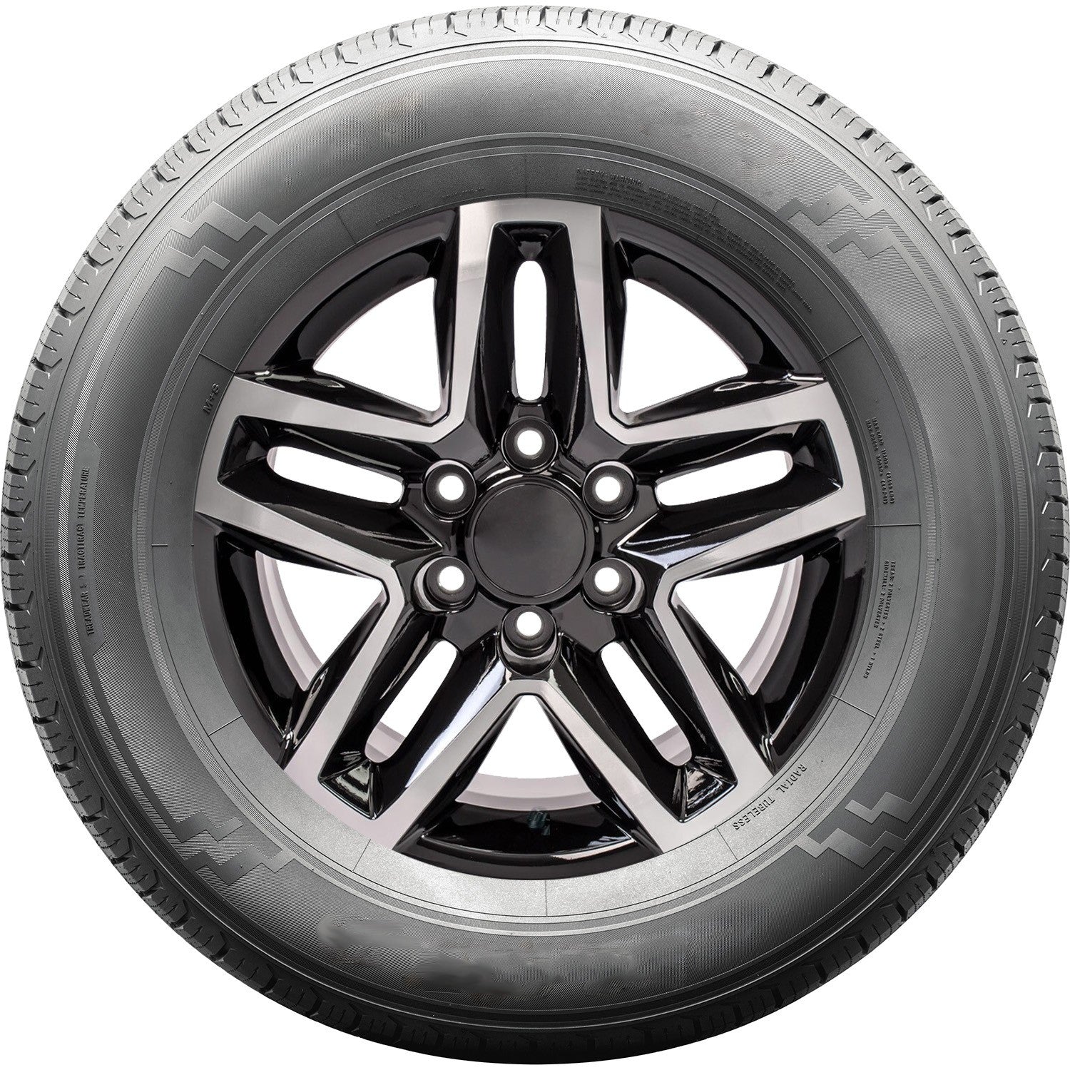 Chevy Silverado Tahoe Trail Boss 18" Black Machine Replica Wheels Highway Tires1