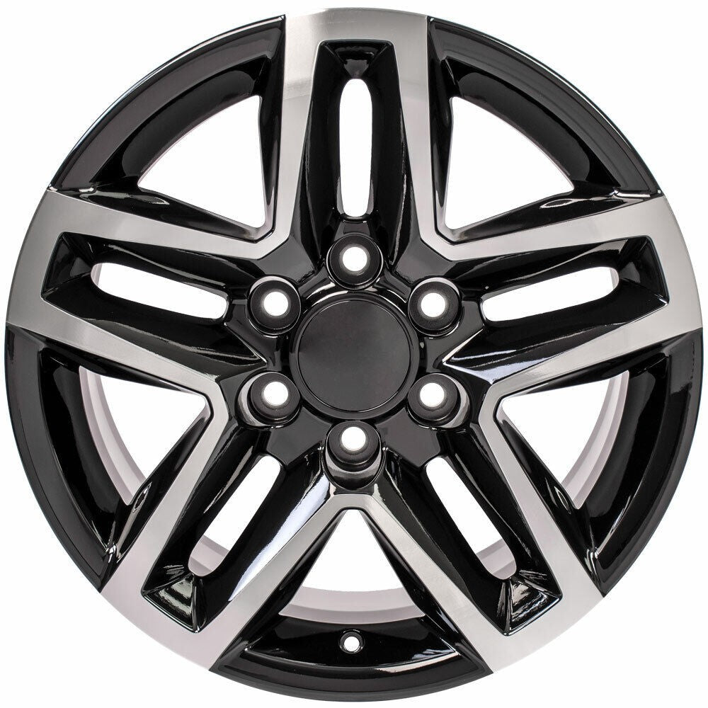 Chevy 18" Black & Machine Trail Boss Replica Wheels Fit Silverado Tahoe Suburban0
