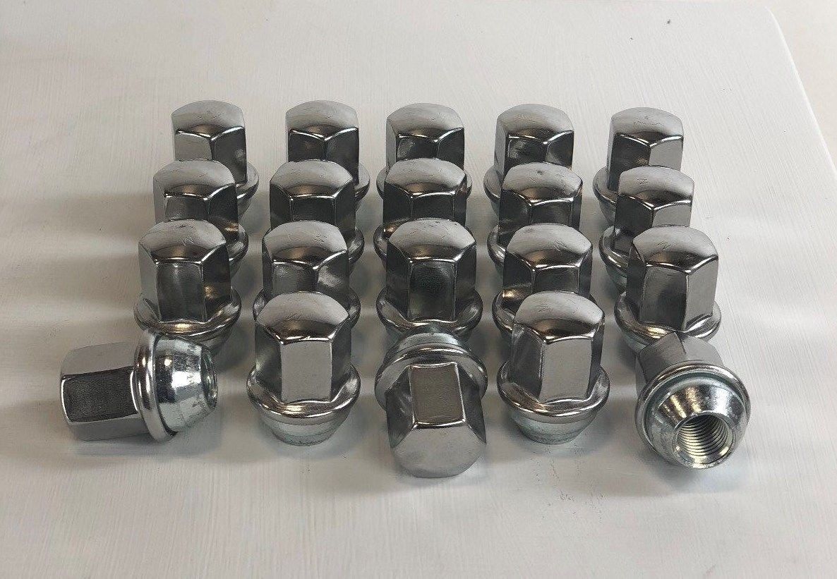 Blemished Takeoff Set Of 20 Dodge Ram 1500 OEM 14mm X 1.5mm Polished Lug Nuts0