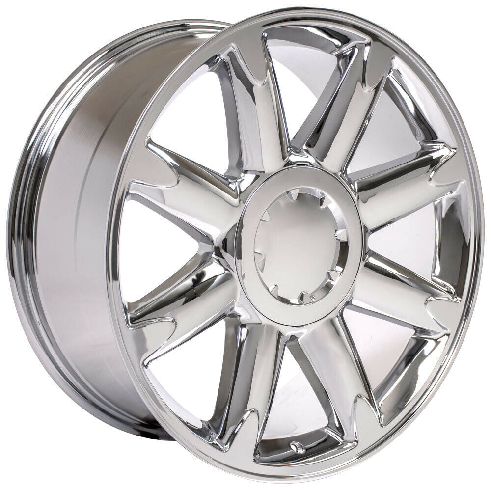 GMC 20" Chrome Denali Style Eight Spoke Wheels Rims For 2000-18 Sierra Yukon0