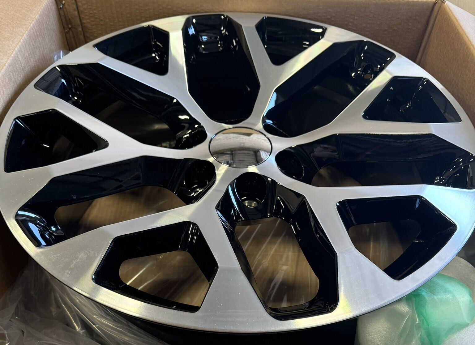 20" Black Machine Snowflake Wheels Highway Tires For Chevy Silverado Tahoe SET2