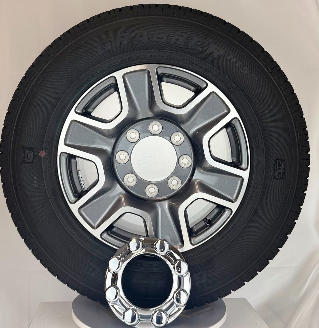 Ford F250 F350 18" Gunmetal Machined OEM Wheels General HT Tires New Takeoff7