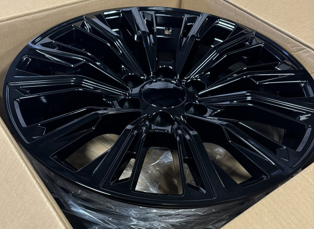 Gloss Black 22" Quarter Split Wheels Ironman H/T Tires GMC Sierra Yukon Denali7
