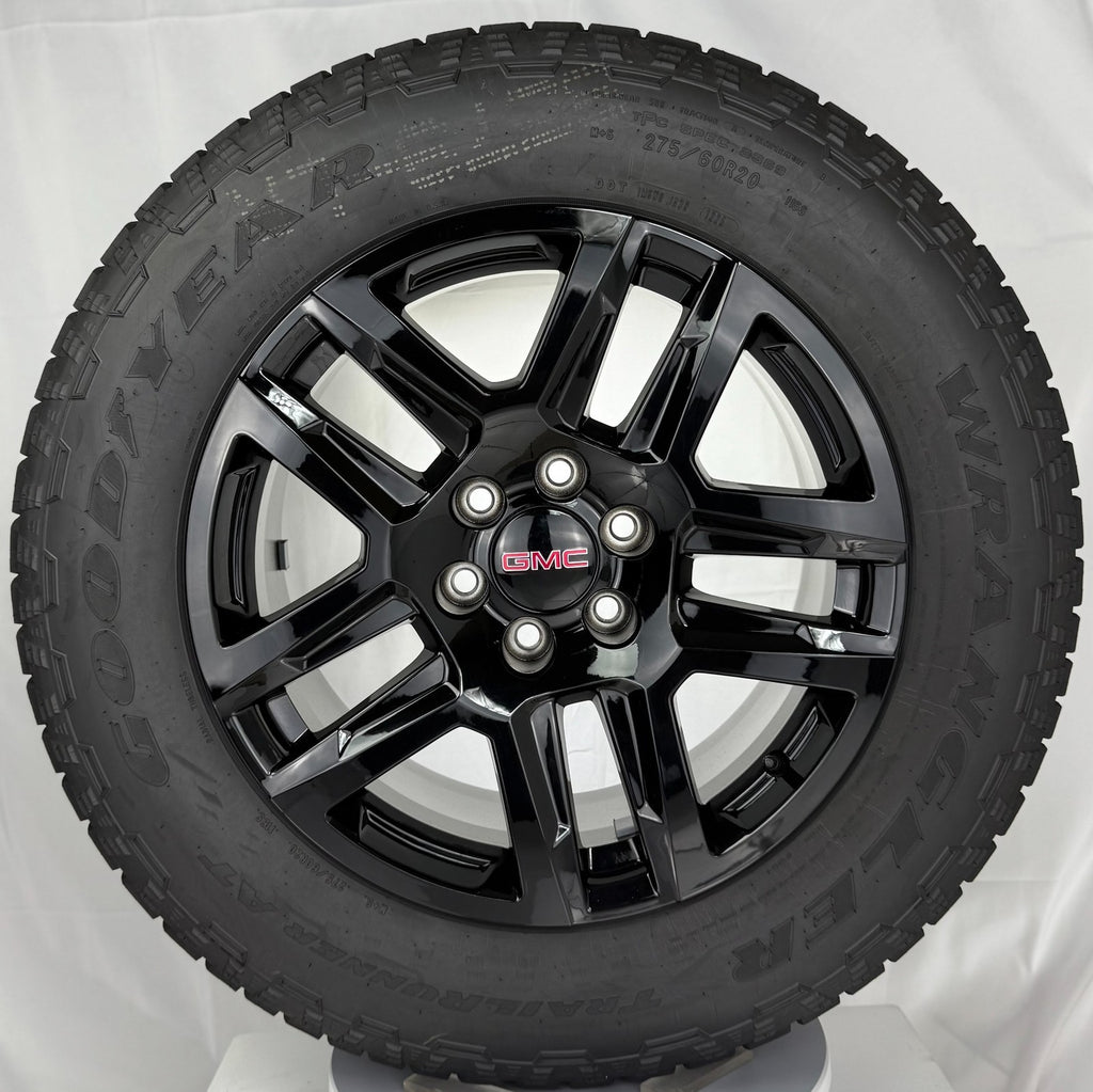 20" GMC Sierra Yukon Black OEM Wheels Goodyear A/T 275/60R20 Tire TPMS LUG NUTS0