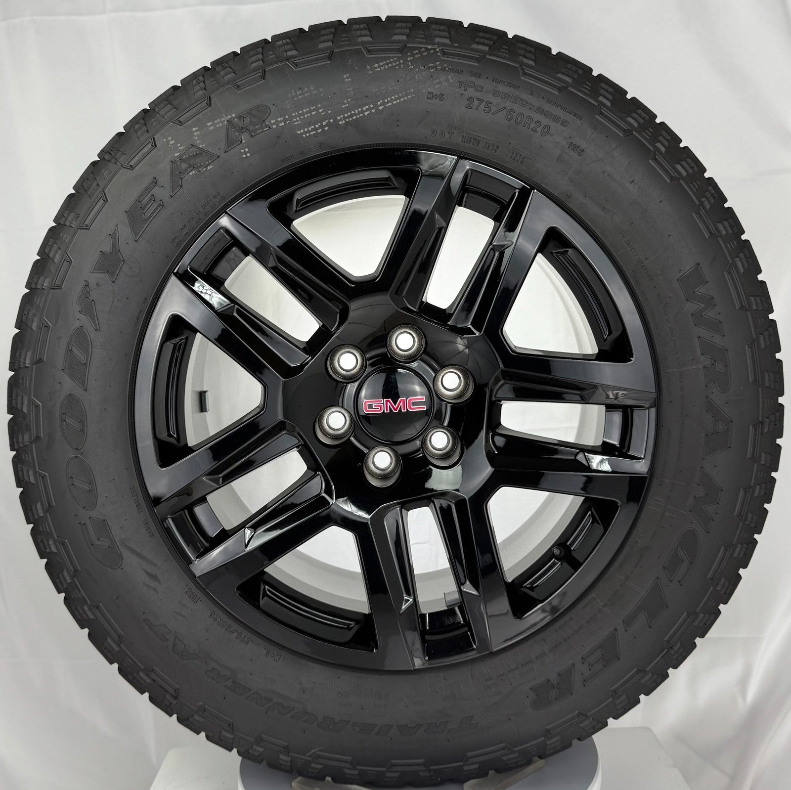 20" GMC Sierra Yukon Black OEM Wheels Goodyear A/T 275/60R20 Tire TPMS LUG NUTS0