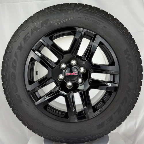 20" GMC Sierra Yukon Black OEM Wheels Goodyear A/T 275/60R20 Tire TPMS LUG NUTS0