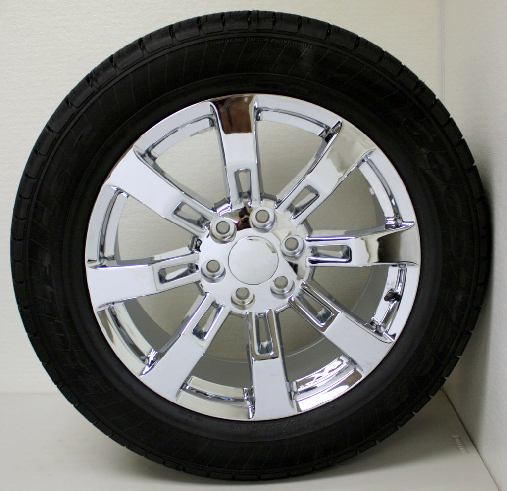 GMC 20" Chrome 8 Spoke Replica Wheels Goodyear Tires 2000-18 Sierra Yukon Denali2