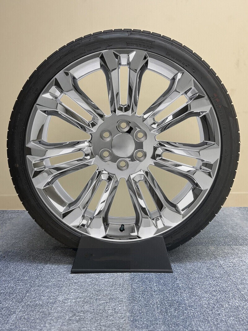 7 Split Chrome 24" Wheels H/T Tires Chevy Silverado Tahoe GMC Sierra Yukon1