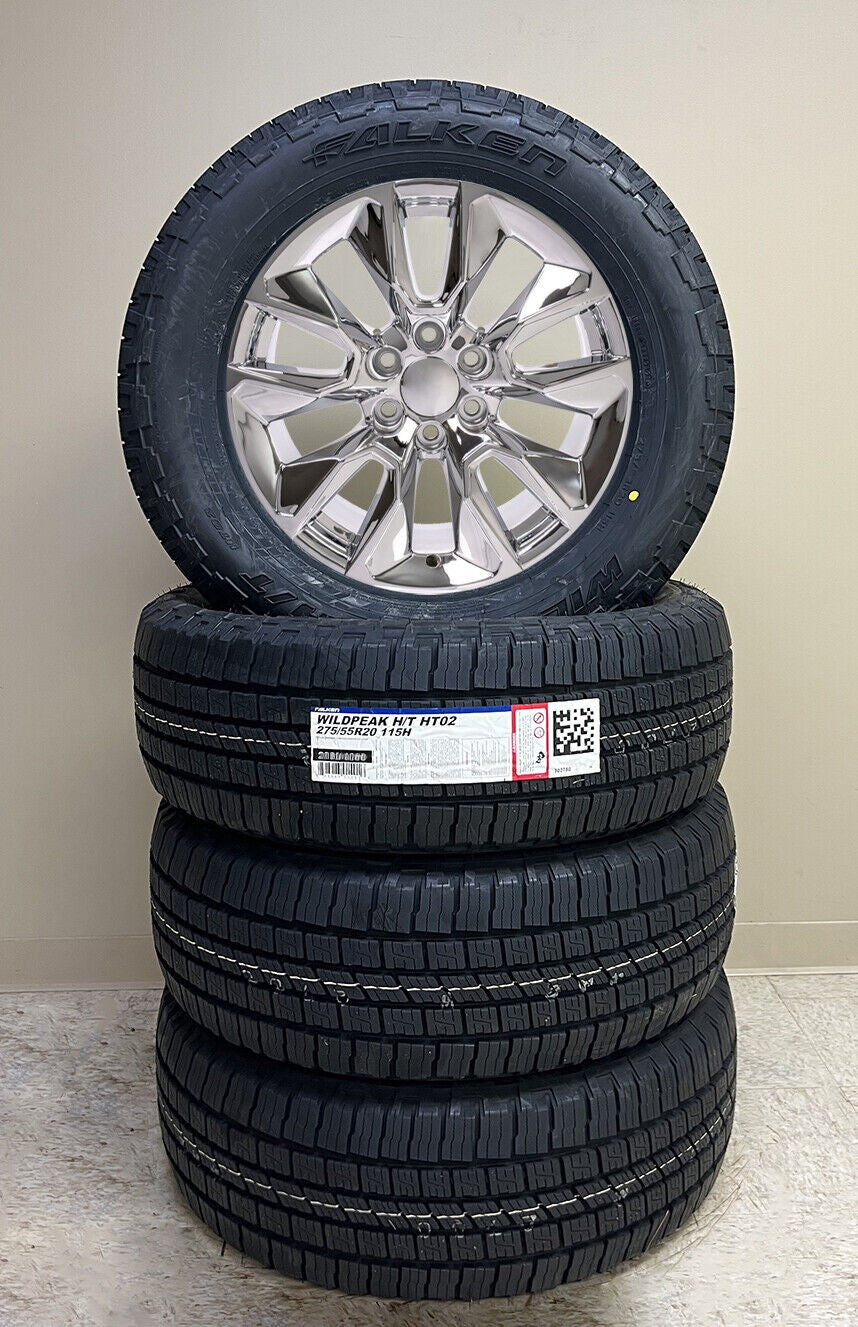 Chevy Silverado Tahoe 20" RST Replica Chrome Wheels 275/60R20 All Season Tires0