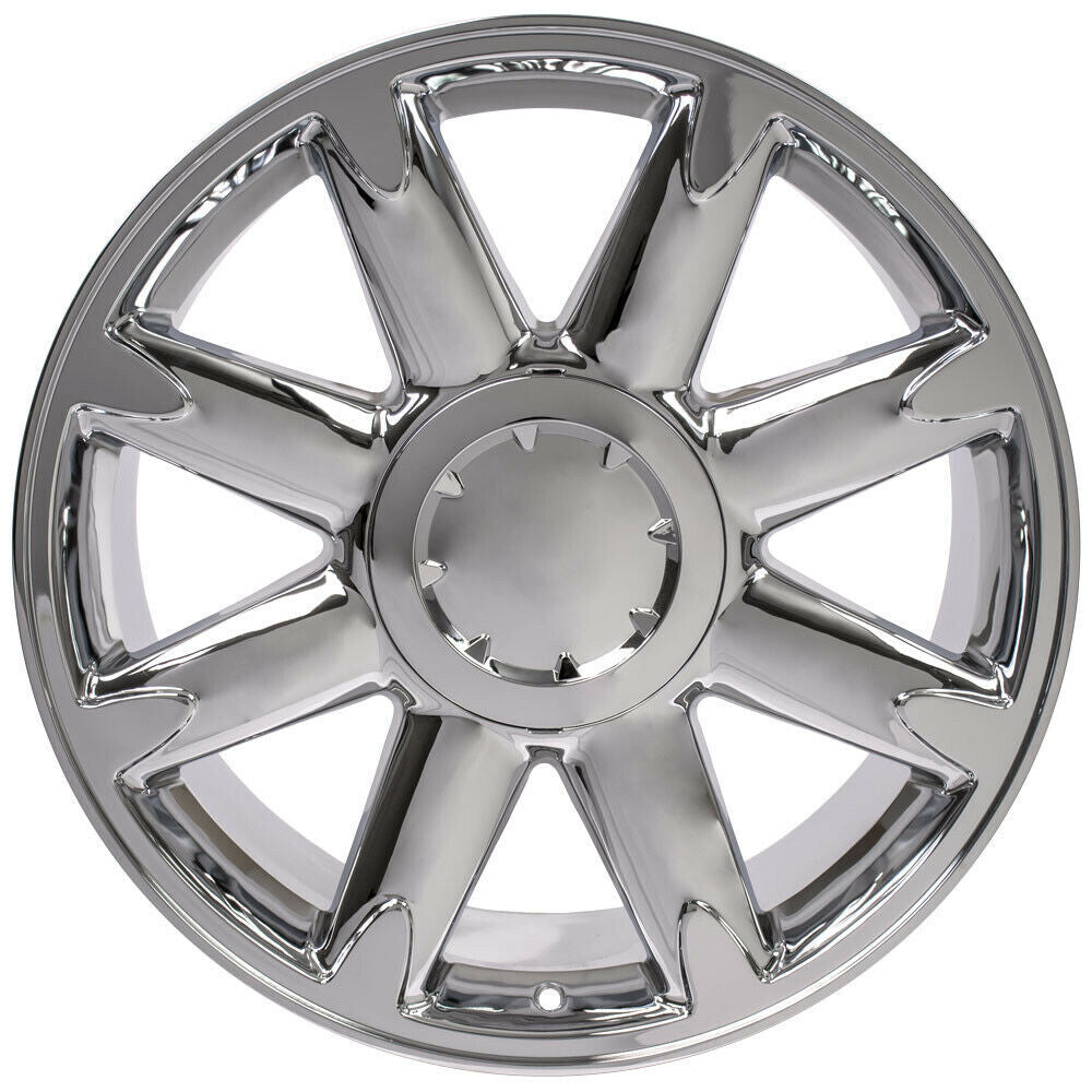 GMC 20" Chrome Denali Style Eight Spoke Wheels Rims For 2000-18 Sierra Yukon1