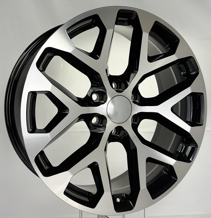 20" Machine Black Snowflake Wheels Goodyear AT Tire GMC Sierra Yukon Denali3