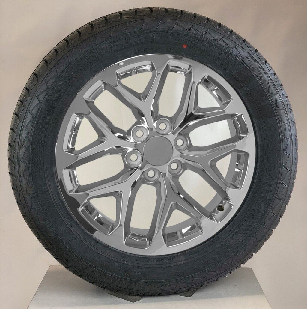 GMC 20" Chrome Snowflake Wheels 275/60R20 Tires For Sierra Yukon Denali Escalade4