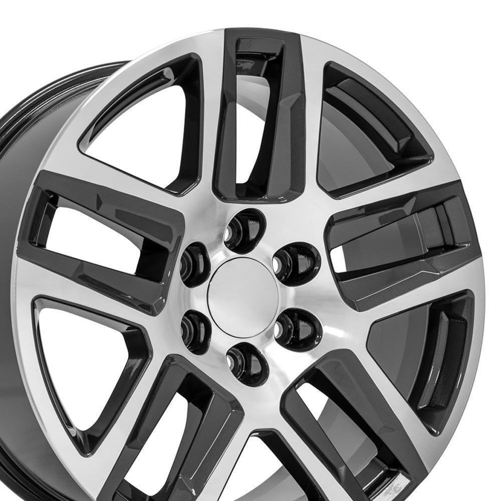 20" Gunmetal and Machine Chevy Silverado Replica Wheels Set 4 fits 2000-20261