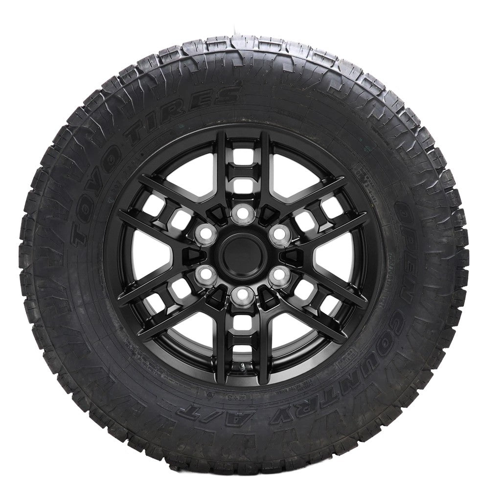 17" Satin Black Wheels Toyo Open Country AT3 Tires Toyota 4Runner Tacoma TRD0