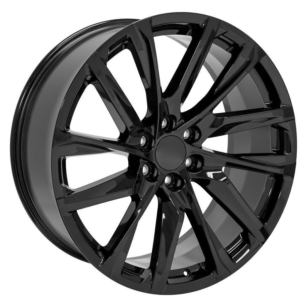 Cadillac Escalade 22" Gloss Black SSX 12 Spoke Replica Wheels GMC Sierra Yukon0