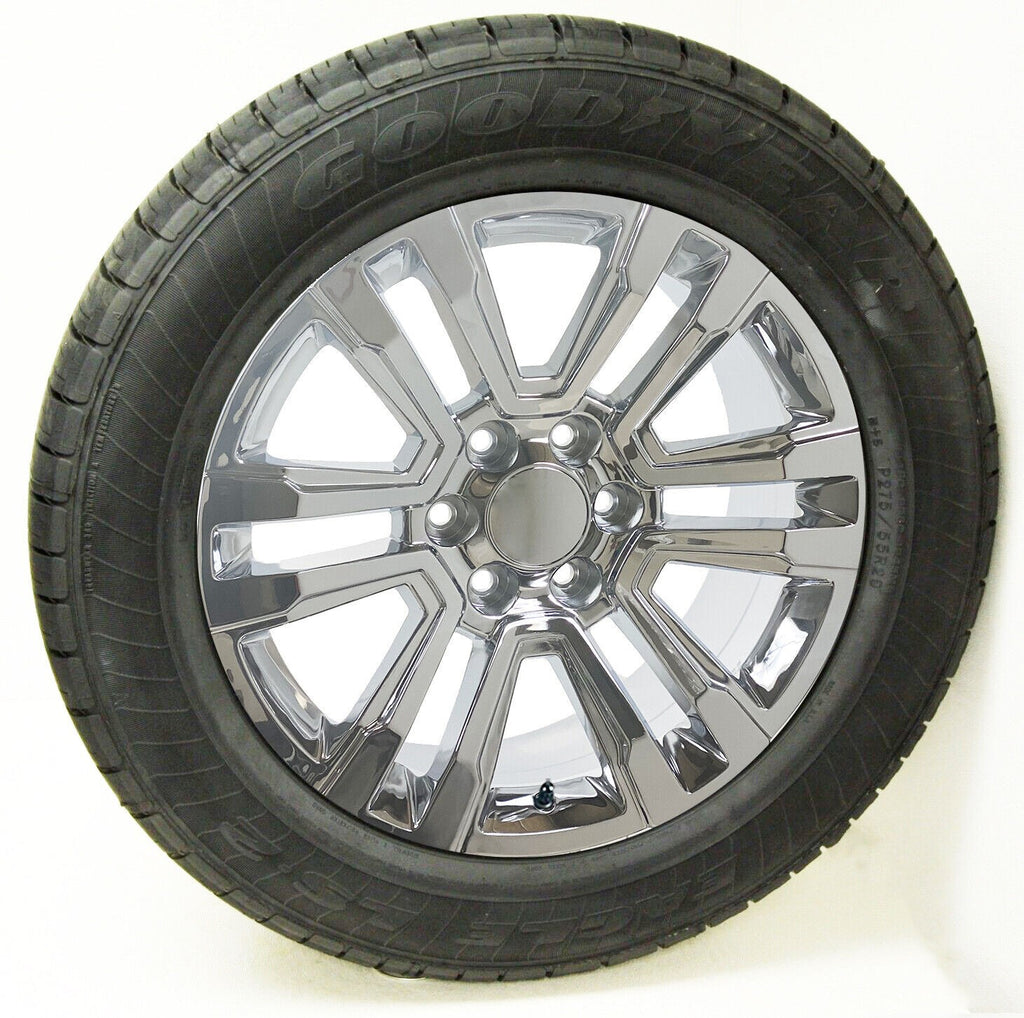 Chrome 20" Denali Split Spoke Replica Wheels Goodyear Tires For GMC Sierra Yukon1