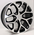 Chevy 20" Black & Machine Snowflake Wheels For 2000-26 Silverado Tahoe Suburban0