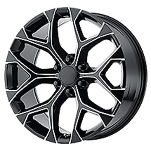 Chevy 22" Gloss Black Milled Snowflake Wheels 2000-2026 Silverado Tahoe Suburban2