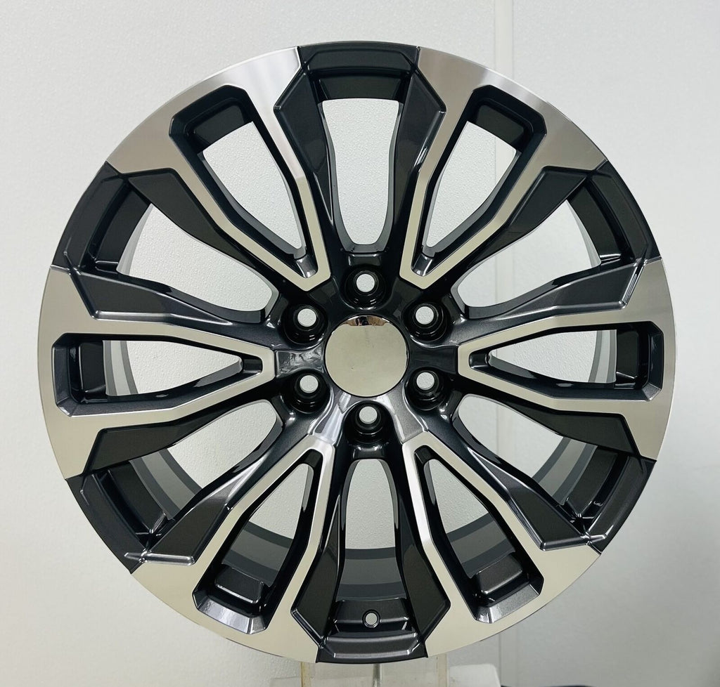 22" Gunmetal And Machine Wheels For Chevy Silverado Suburban Tahoe Avalanche0