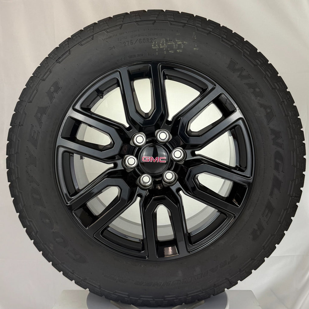 20" GMC Sierra Black Elevation Denali SLT OEM Wheels Goodyear AT Tires TPMS LUGS0