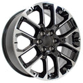 22" Black And Machine Wheels 2000-2026 Chevy Silverado Suburban Tahoe Avalanche0