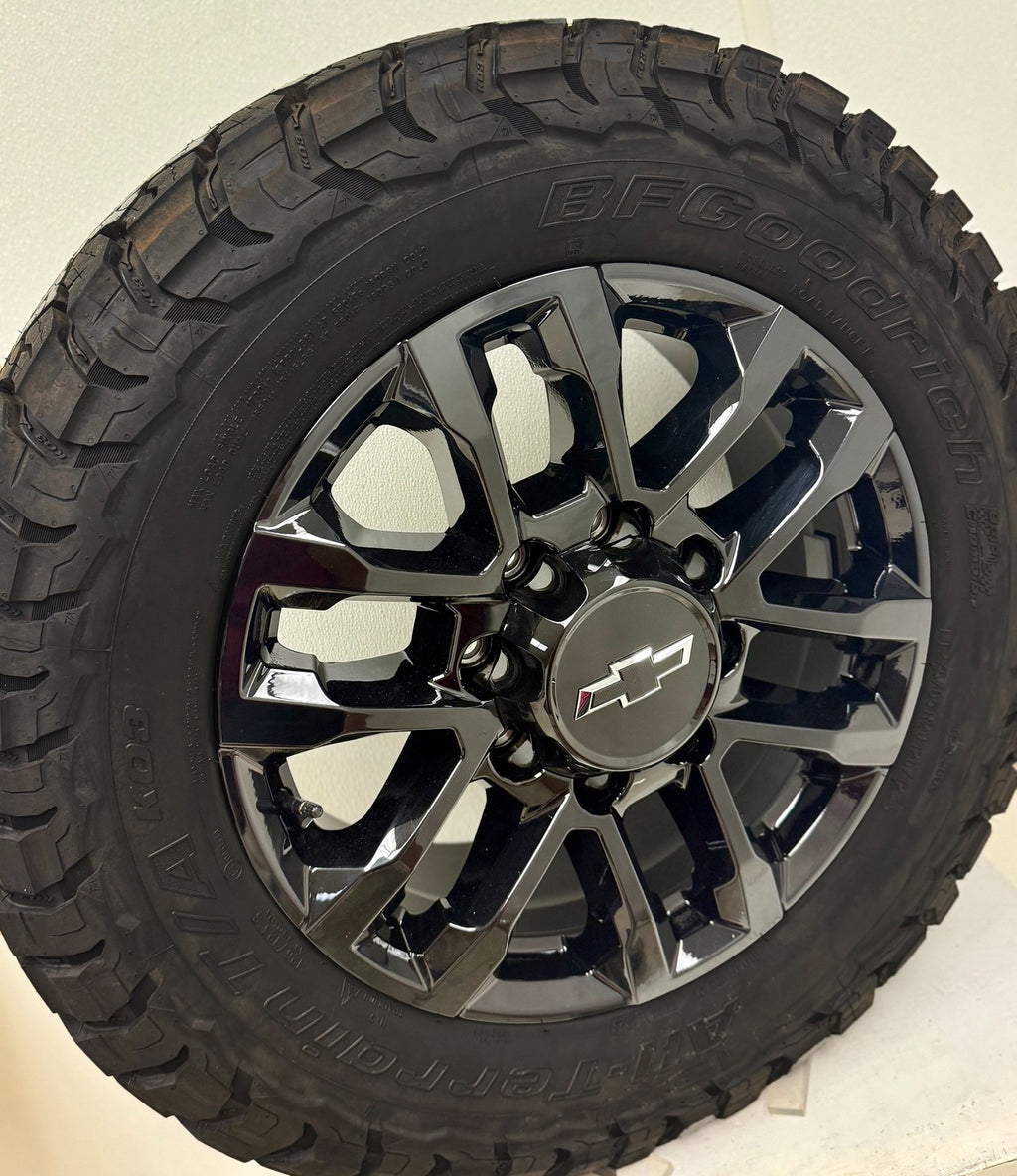 Set 4 OEM Chevy Silverado 2500 20" Black HD Wheels BFG A/T KO3 Tires New Takeoff4