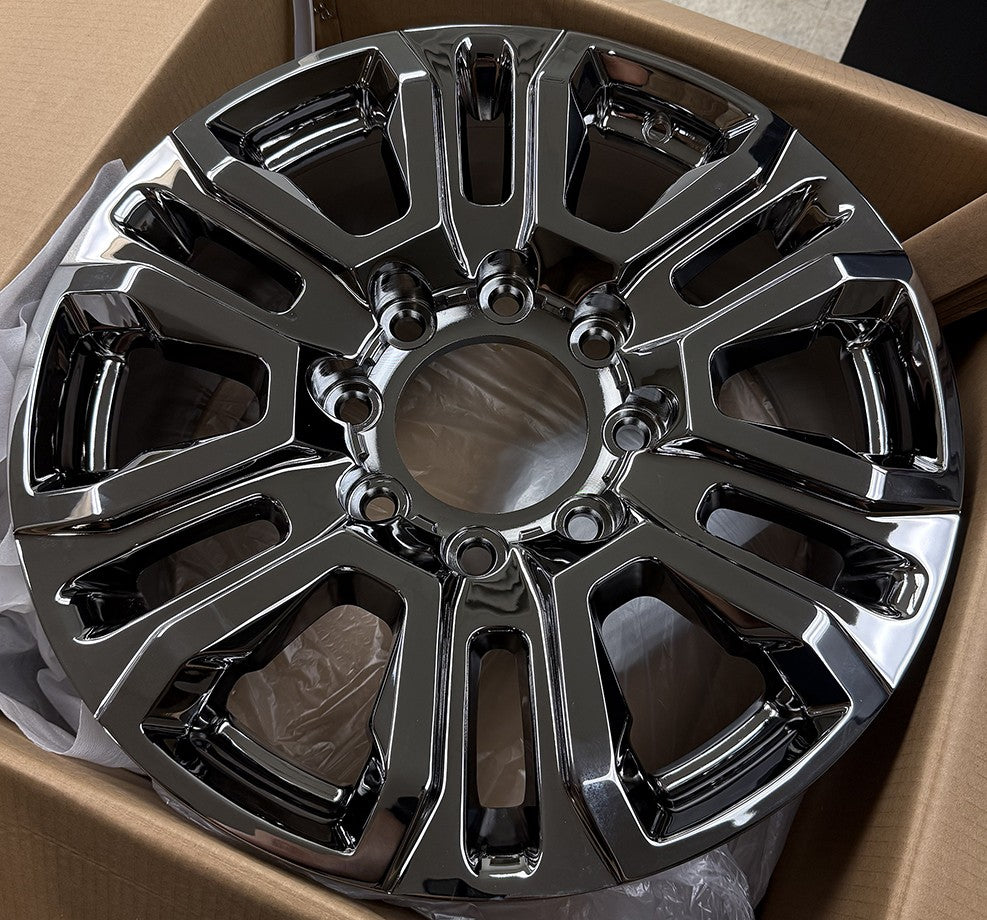 2011-2025 GMC Sierra 2500 Black Chrome 20" 8-180 Wheels 275/65R20 R/T Tires2