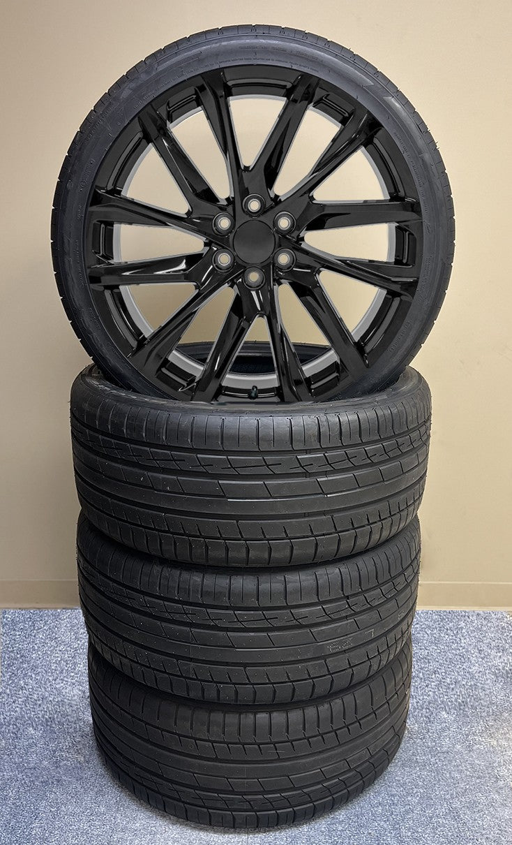 Gloss Black 24" SSX Wheels H/T Tires Silverado Tahoe Sierra Yukon Escalade0