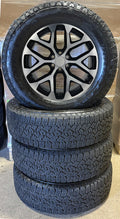 Chevy Silverado 20" Black Machine Snowflake NEW Wheels Goodyear AT Takeoff Tires0