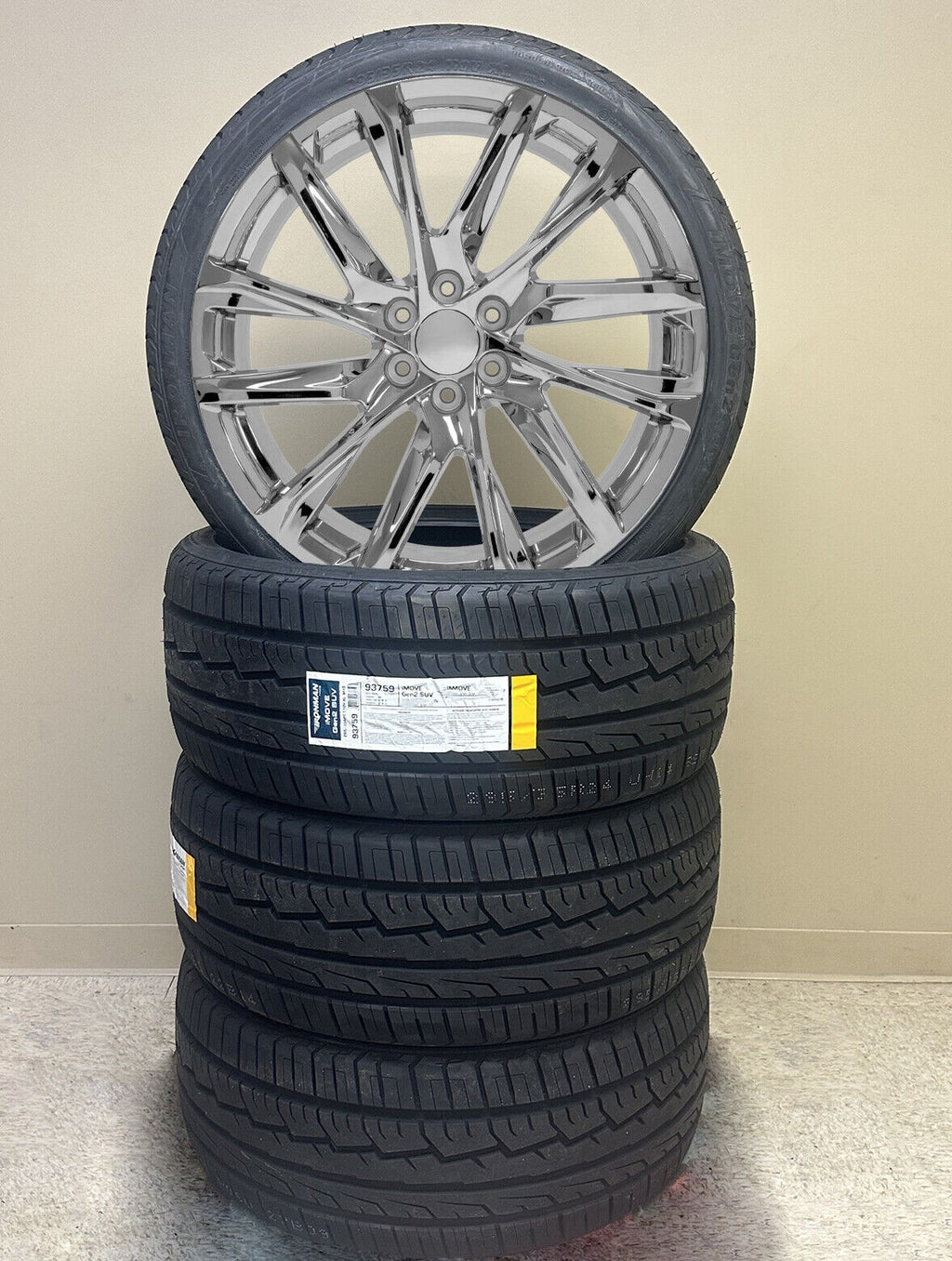 Chrome 24" SSX Wheels All Season Tires TPMS Fits Escalade Tahoe Yukon Suburban1