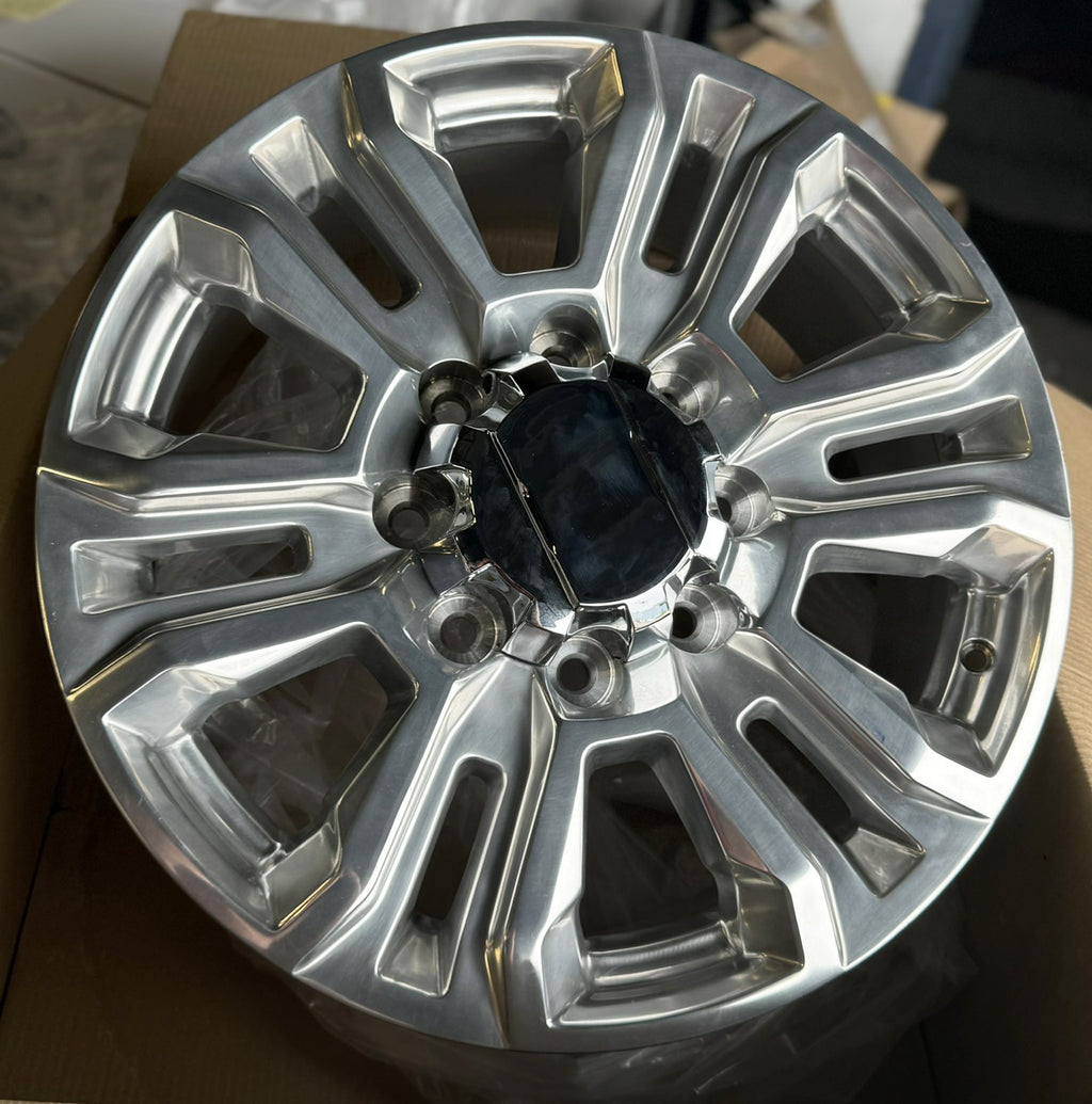 2011-2026 Chevy Silverado 2500 Polished 20" 8-180 Wheels 33x12.50R20 R/T Tires3