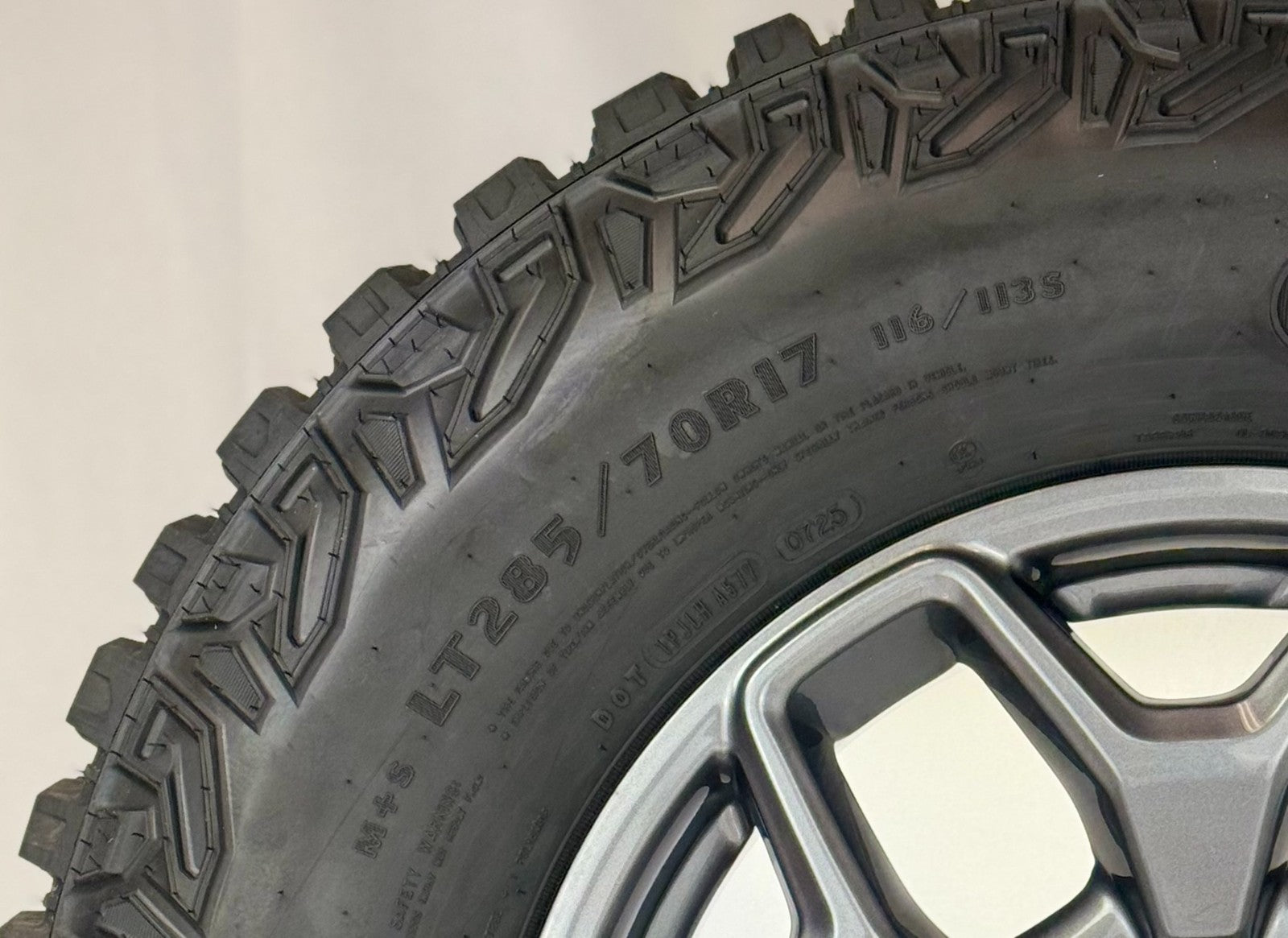 Ford Bronco OEM 17" New Takeoff 2022-2026 Grey Machine Wheels Goodyear M/T Set 52