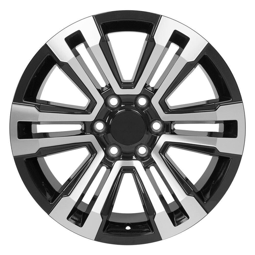 Chevy 20" Black & Machine Split Spoke Wheel 2000-2026 Silverado Tahoe Avalanche1
