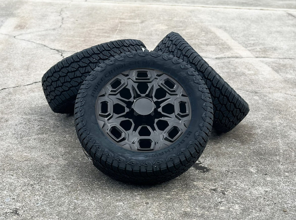 2011-2026 GMC Sierra 2500 Black 20" 8 Lug Denali Style Wheels 265/60R20 AT Tires0