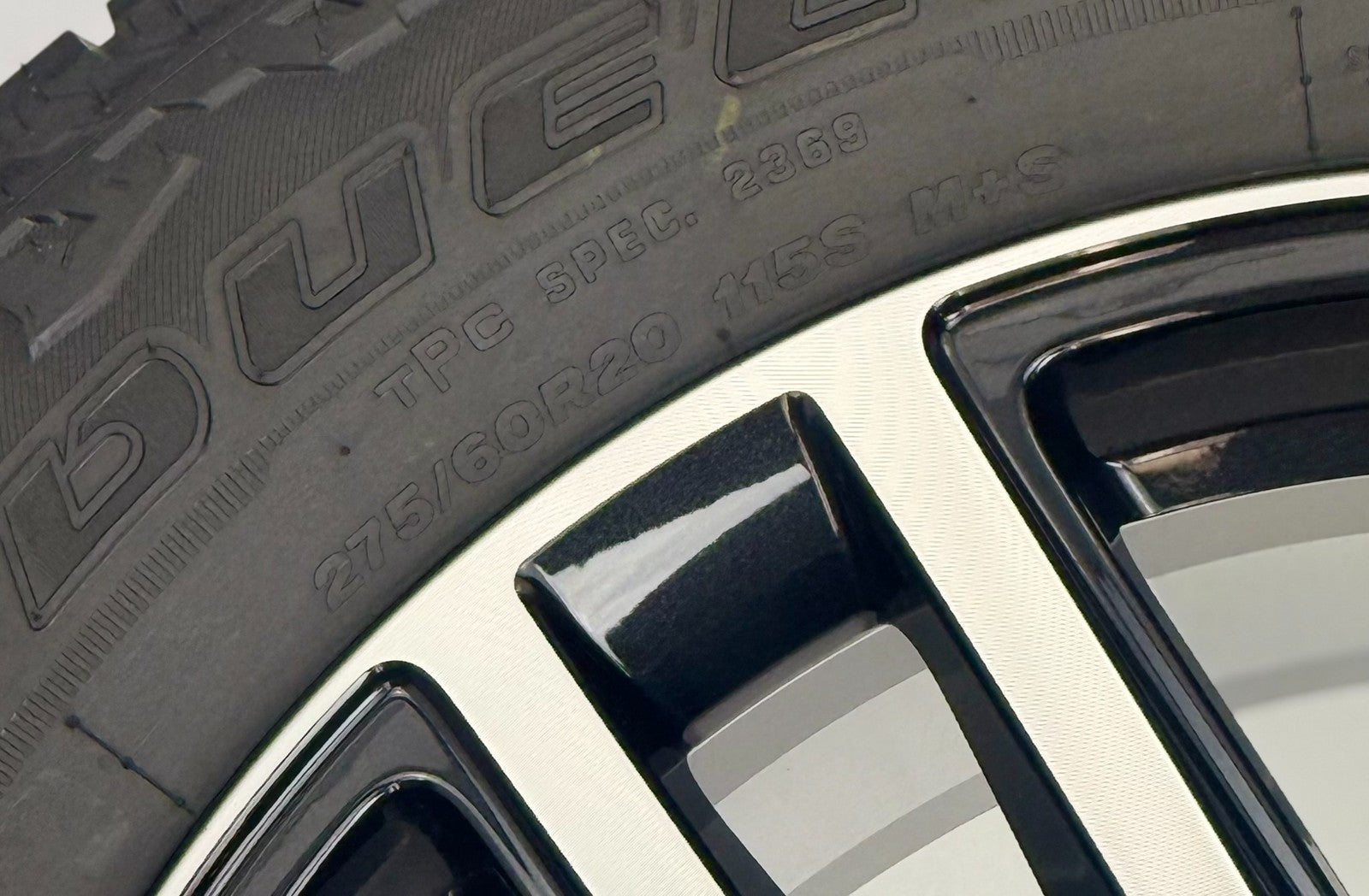 20" Chevy Silverado Tahoe Black And Machine OEM Wheels Bridgestone AT Tires3