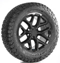 Chevy 20" Snowflake Gloss Black Wheels 275/55R20 BFGoodrich A/T Tires Silverado0