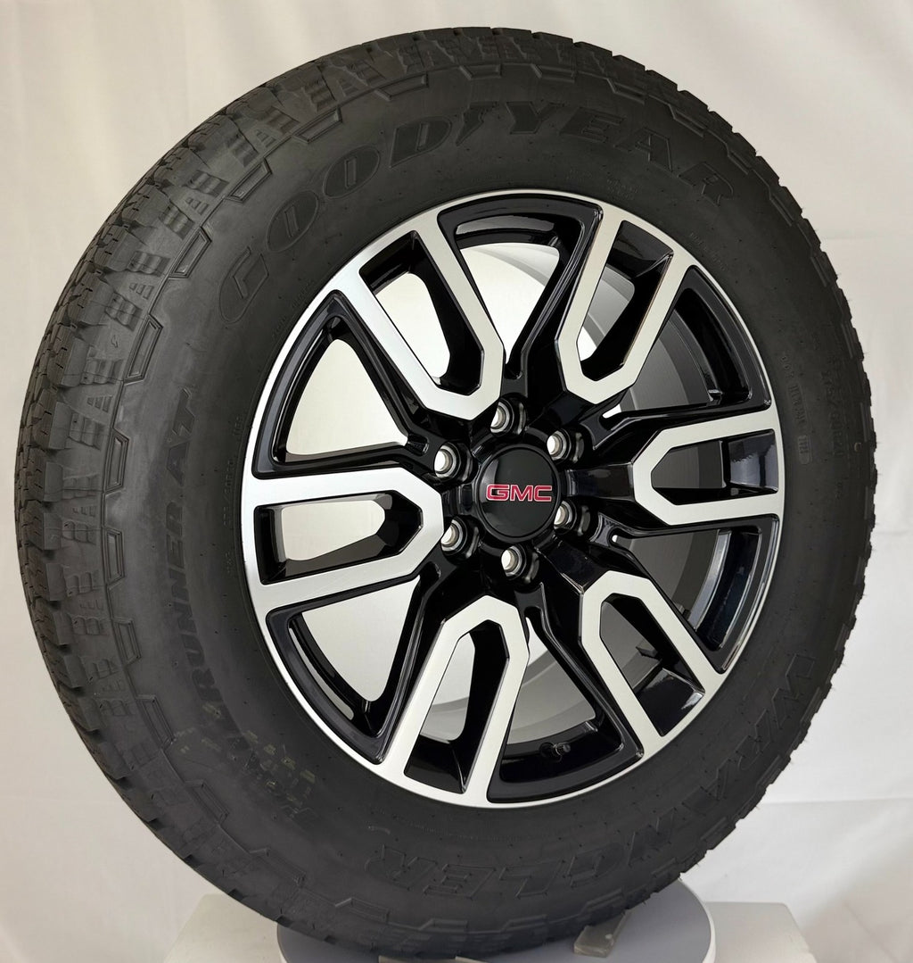 20" GMC Sierra Yukon AT4 Black And Machine OEM Wheels Goodyear AT 275/60R2 Tires2