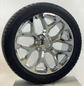 Chevy 22" Chrome Snowflake Replica Wheels Rims Bridgestone Tires Silverado Tahoe0
