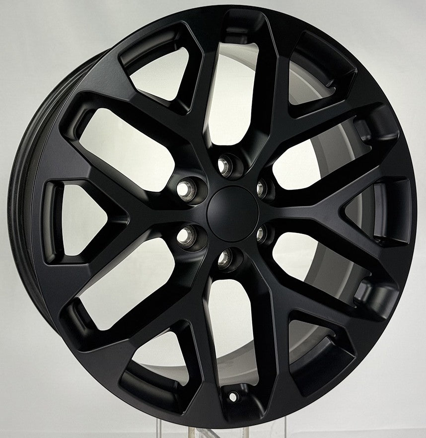 Chevy 24" Black Snowflake Wheels Tires Fits 2000-2026 Silverado Tahoe Suburban4