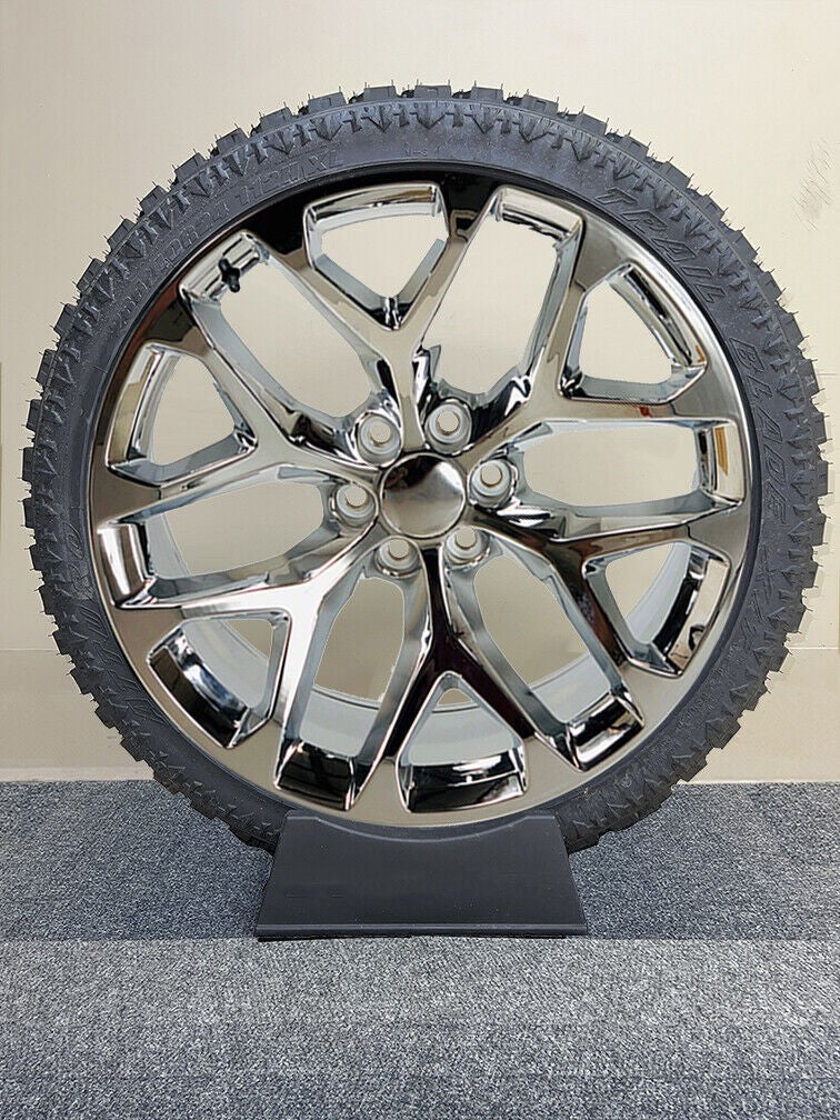 24" Chrome Snowflake Wheels X/T Tires Chevy Silverado Tahoe GMC Sierra Yukon1