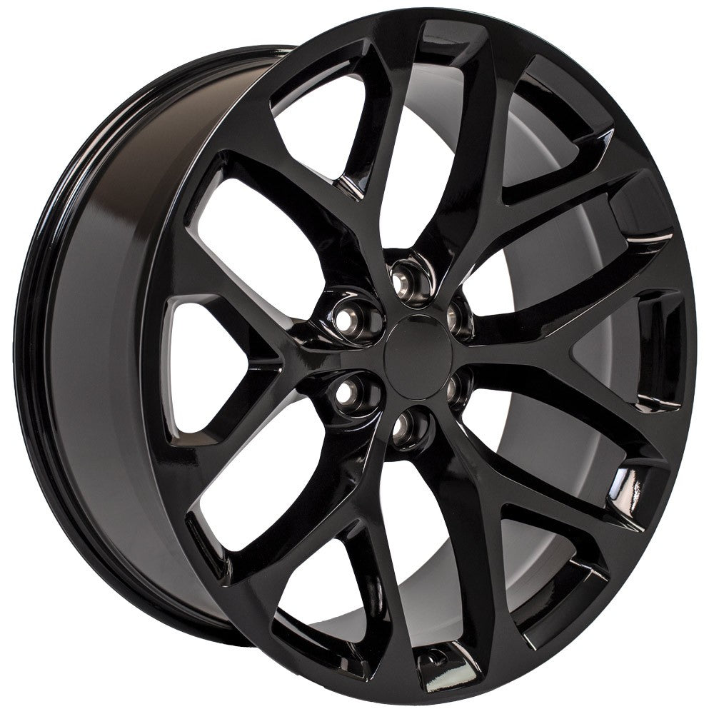 24" Gloss Black Snowflake Wheels Set of 4 Silverado Tahoe Suburban Sierra Yukon3