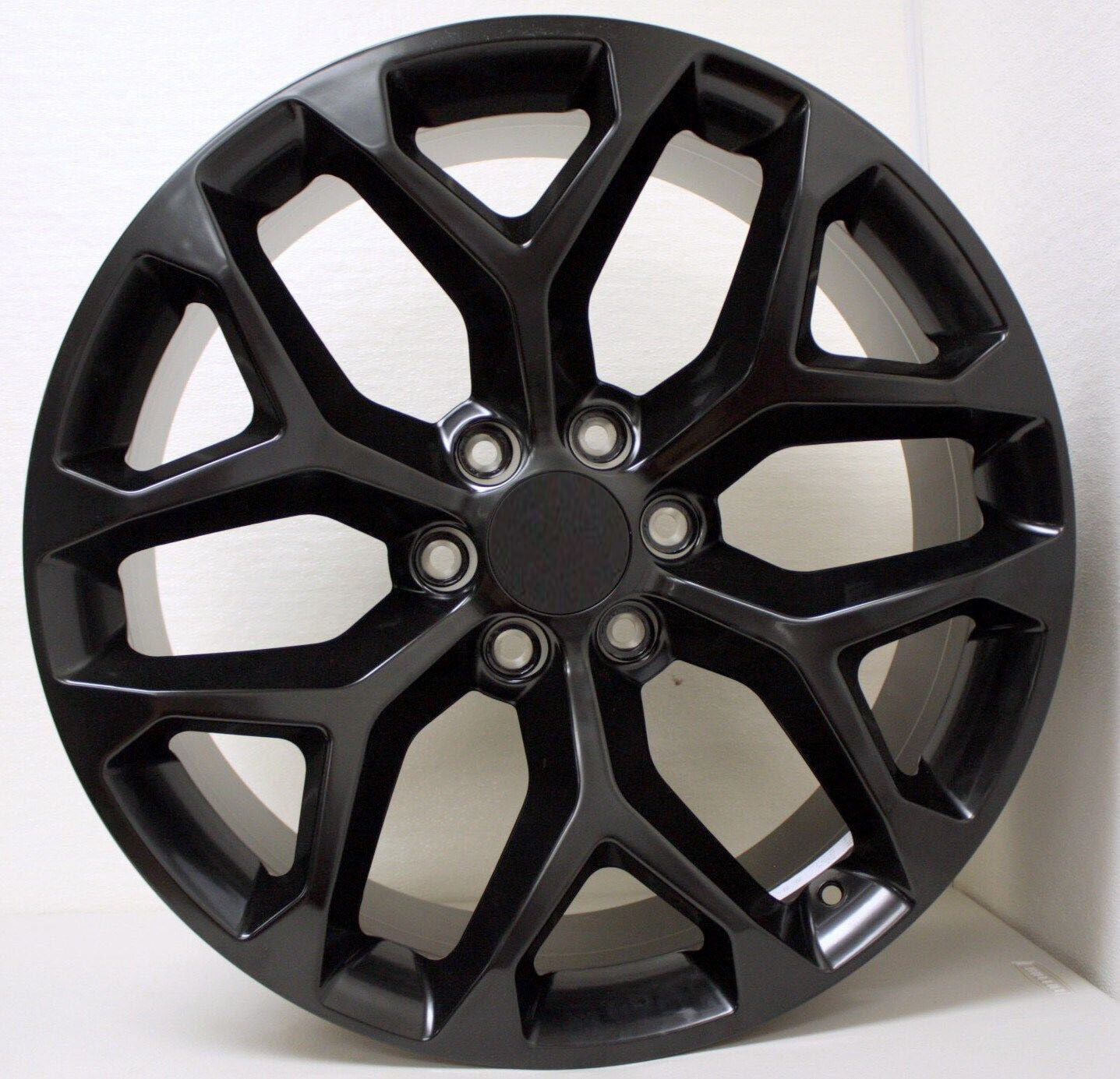 GMC 22" Satin Black Snowflake Wheels Rims For 2000-2026 Sierra Yukon Denali Z711