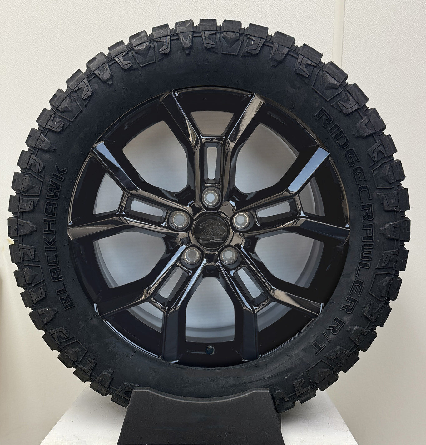 Jeep Wrangler 20" Gloss Black Replica Wheels Blackhawk R/T Tires TPMS Set of 40