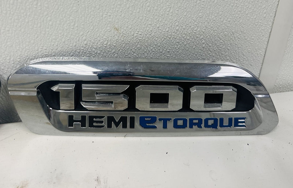 2019-2024 Dodge Ram 1500 Hemi eTorque Left & Right Side CHROME Hood Emblem1